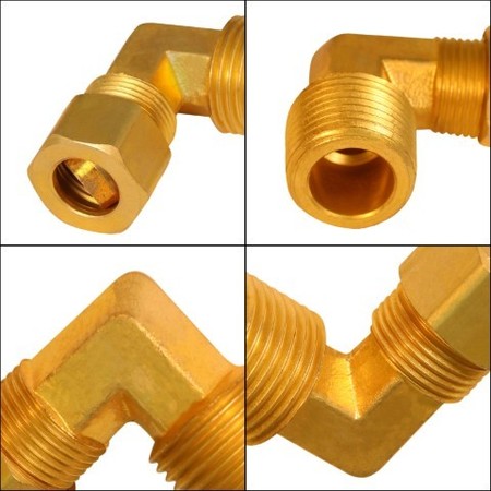 Everflow 1/2" O.D. COMP x 1/2" MIP 90° Elbow Pipe Fitting; Lead Free Brass C69-12-NL